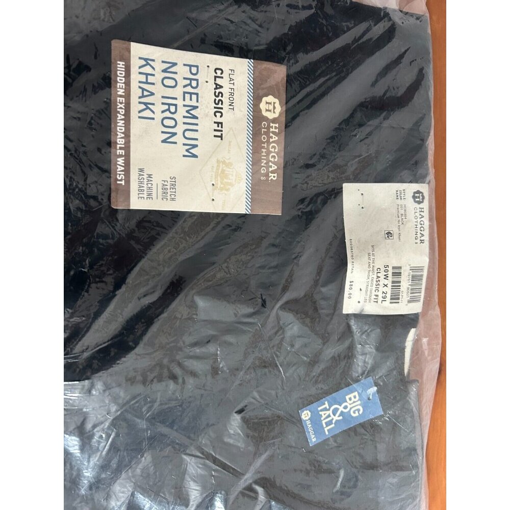 Haggar Premium No Iron Khaki Flat Front Pant 50WX29L